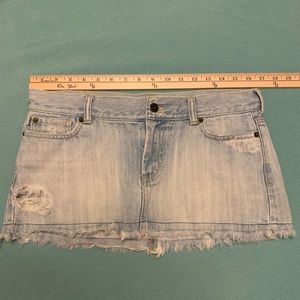 Distressed Jean Mini Skirt